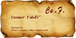 Csomor Fabó névjegykártya